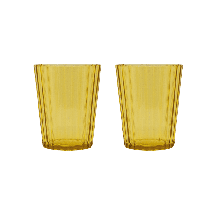 Wd Set 2 Bicchieri Colorati In Acrilico Ambra