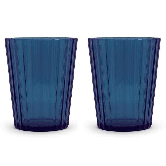 Wd Set 2 Bicchieri Colorati In Acrilico Blu