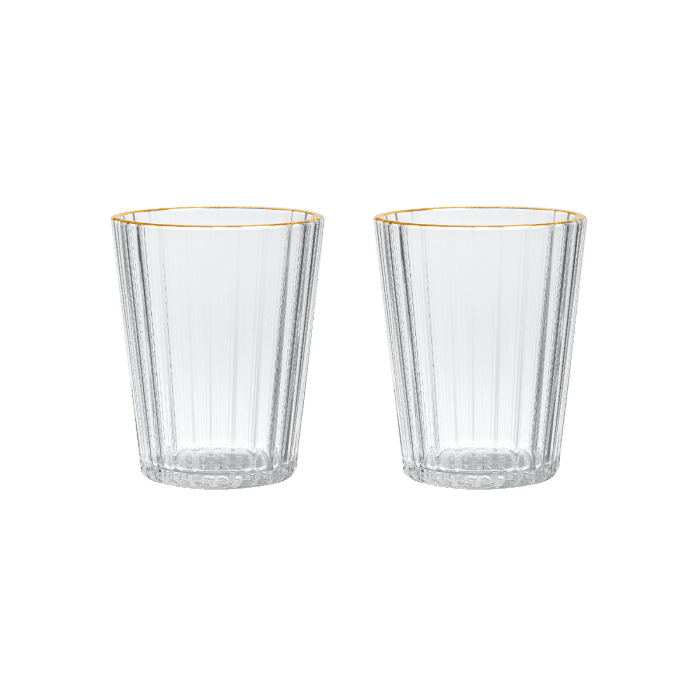 WD SET 2 BICCHIERI IN ACRILICO CON FINITURA BORDO ORO