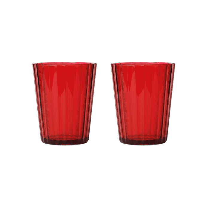 WD SET 2 BICCHIERI COLORATI IN ACRILICO ROSSO
