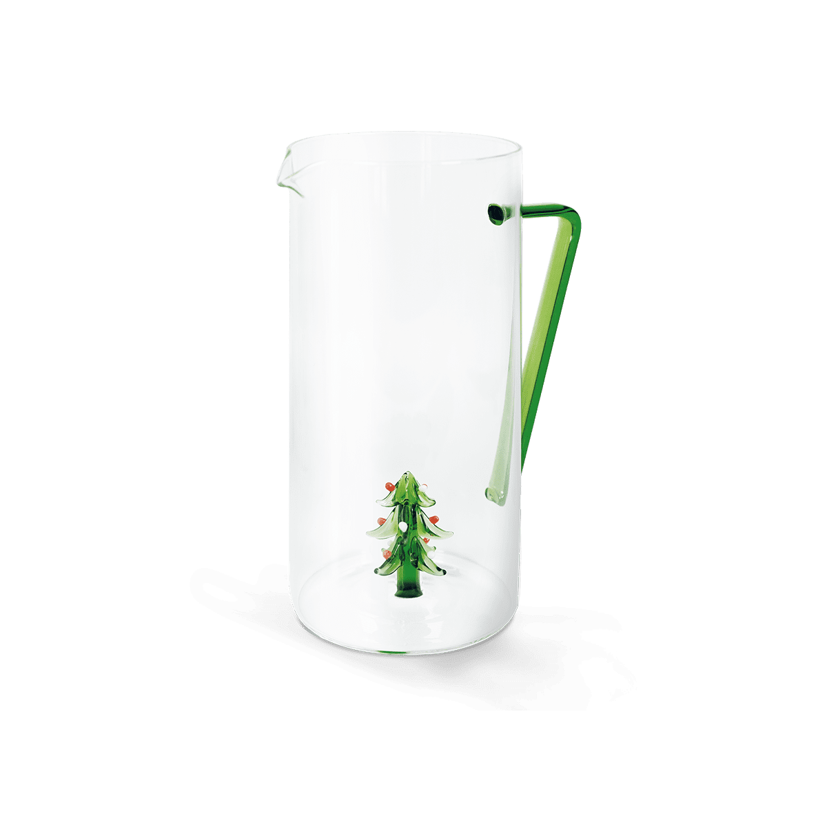 Wd Caraffa In Vetro Borosilicato Con Decoro Natalizio In Vetro Colorato Albero Di Natale