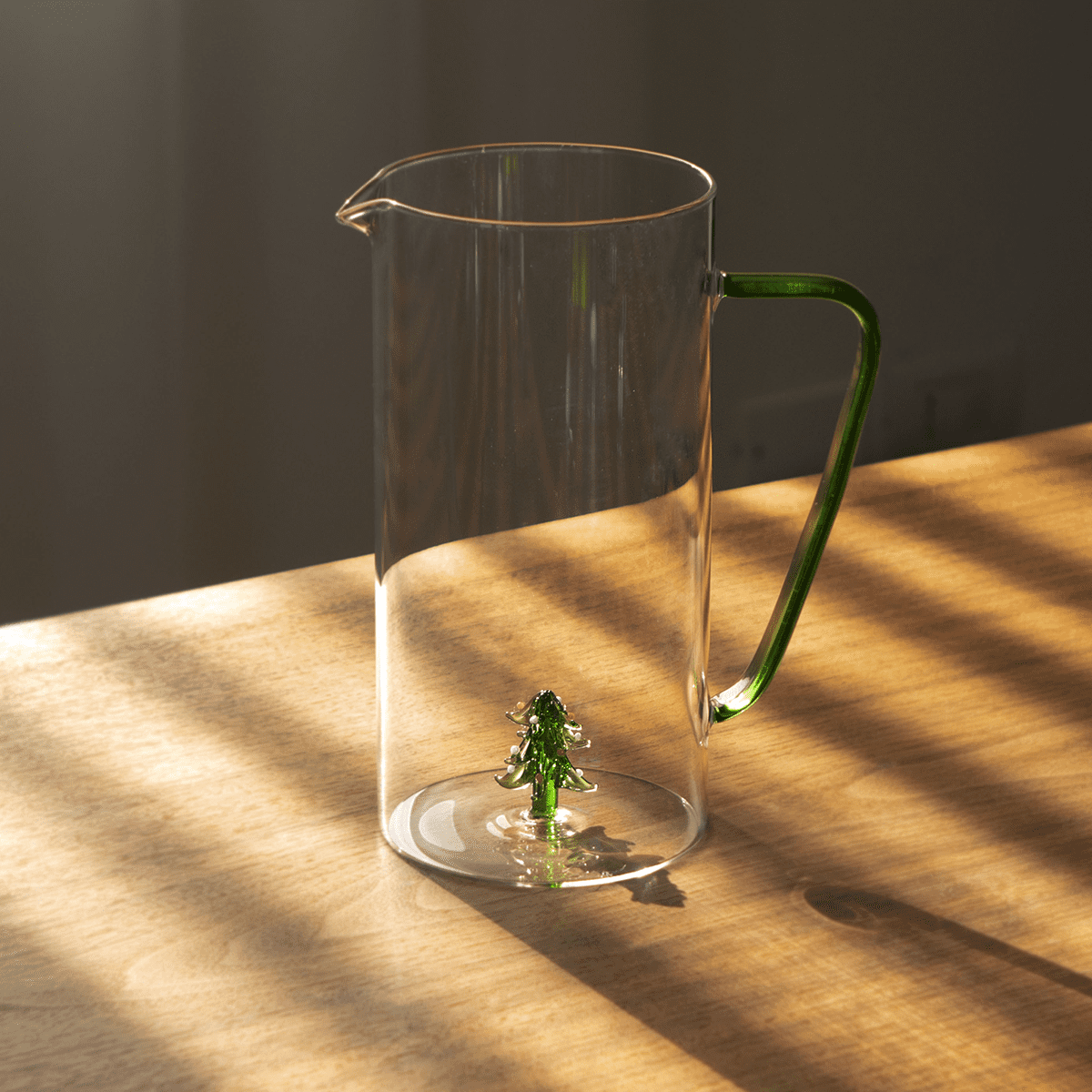 Wd Caraffa In Vetro Borosilicato Con Decoro Natalizio In Vetro Colorato Albero Di Natale