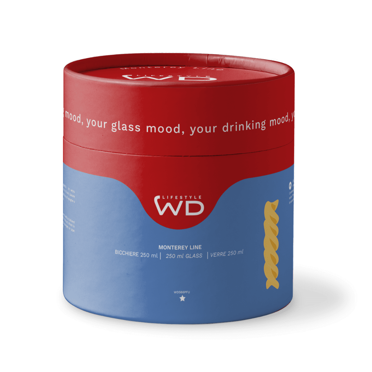 Wd Bicchiere In Vetro Borosilicato Con Soggetto In Vetro Colorato Fusillo