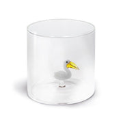 Wd Bicchiere In Vetro Borosilicato Con Soggetto In Vetro Colorato Pellicano