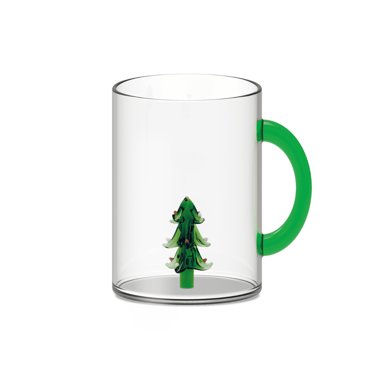 Wd Tazza In Vetro Borosilicato Con Decoro In Vetro Natalizio Albero