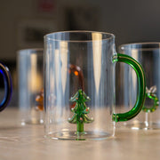 Wd Tazza In Vetro Borosilicato Con Decoro In Vetro Natalizio Albero