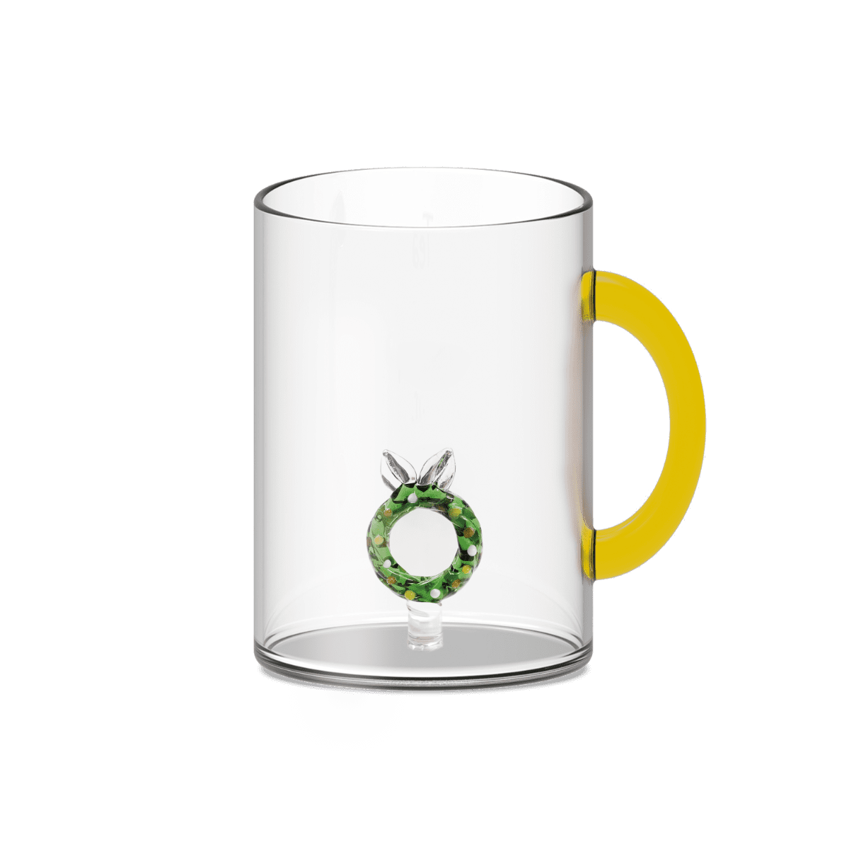 Wd Tazza In Vetro Borosilicato Con Decoro In Vetro Natalizio Ghirlanda
