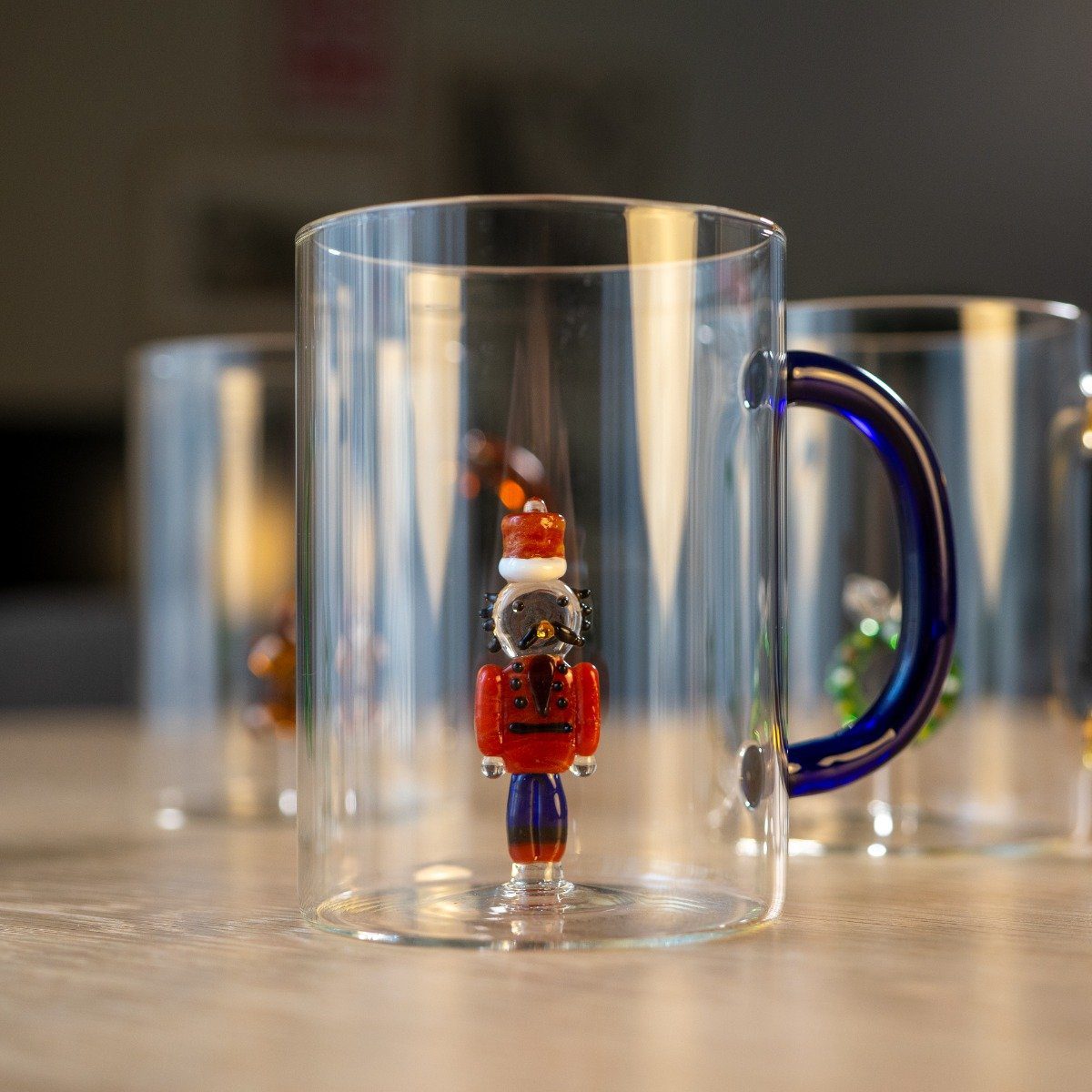Wd Tazza In Vetro Borosilicato Con Decoro In Vetro Natalizio Schiaccianoci