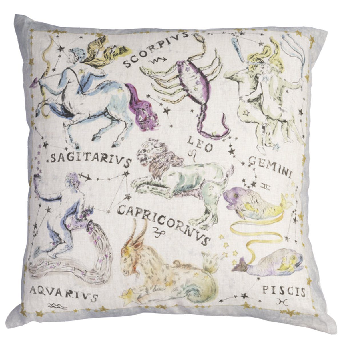 TESSITURA TOSCANA TELERIE CUSCINI DECORATIVI LINO ZODIACO