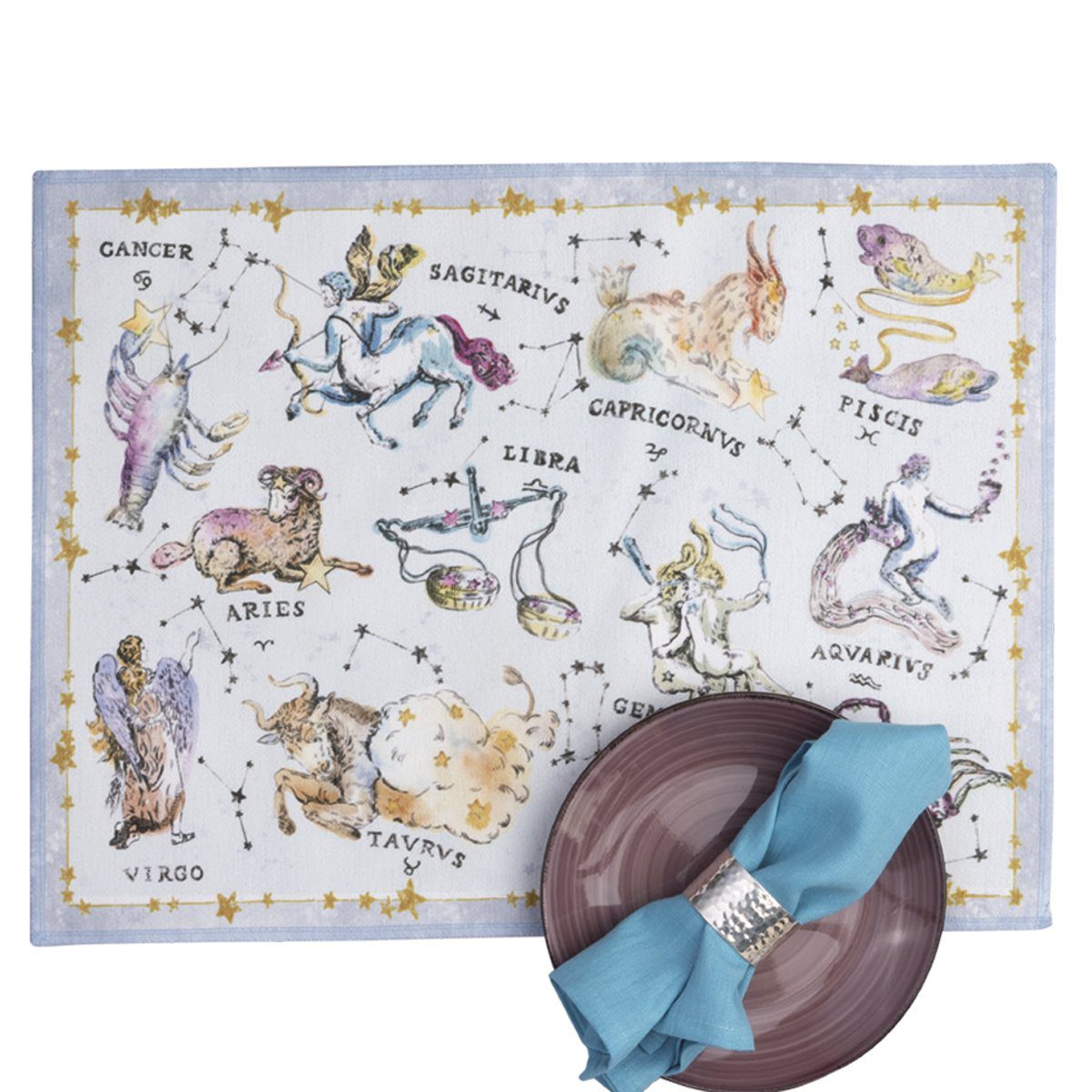 Tessitura Toscana Telerie Set 2 Tovagliette Americane Mymat Zodiaco