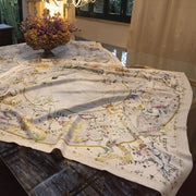 TESSITURA TOSCANA TELERIE TOVAGLIA E/O RUNNER IN LINO STAMPATO ZODIACO